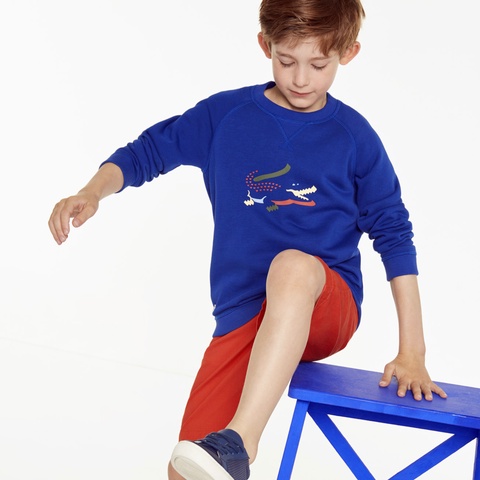 3Dシルエットロゴプリントボーイズスウェットシャツ