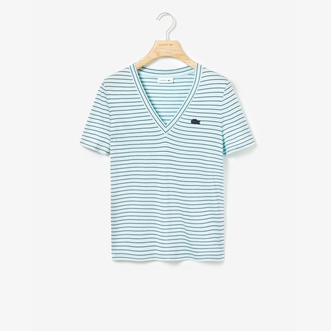 『WEB限定』 ピンボーダーVネックTシャツ
