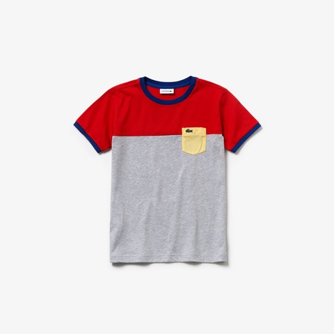 カラーブロックボーイズクルーネックTシャツ
