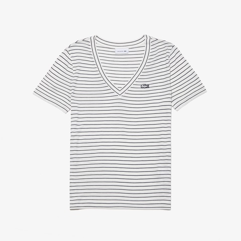 『WEB限定』 ピンボーダーVネックTシャツ