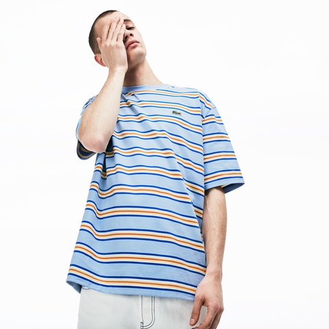 『LACOSTE L!VE』ルーズフィットボーダーTシャツ