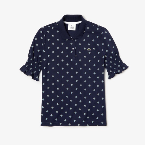 『LACOSTE L!VE』ゴムギャザースリーブポロ