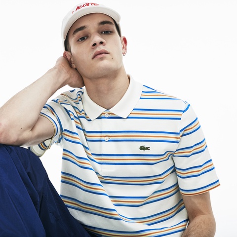 『LACOSTE L!VE』コットンジャージボーダーポロ