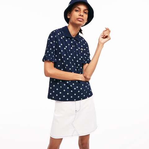 『LACOSTE L!VE』ゴムギャザースリーブポロ