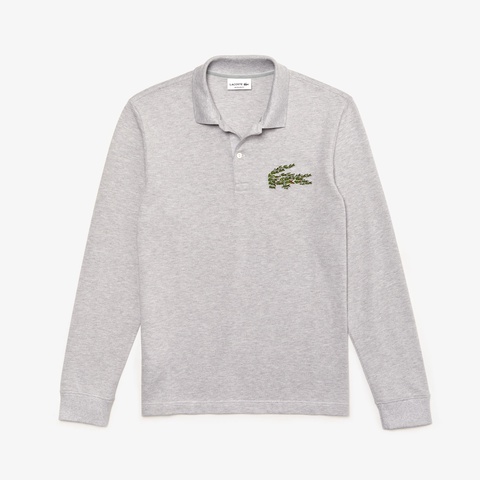 『Croco Magic』マルチワニロゴパッチロングスリーブポロ