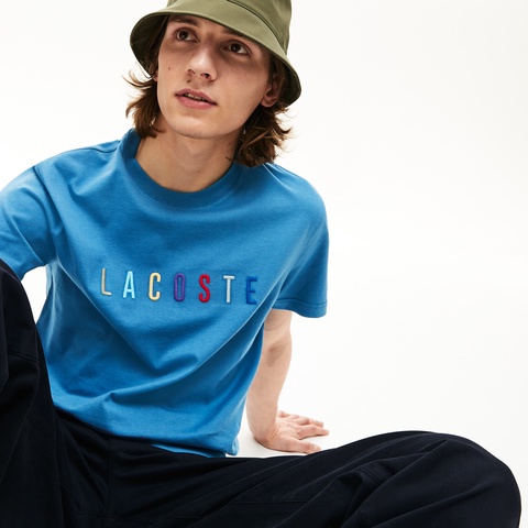 クレイジー配色ネームステッチクルーネックTシャツ
