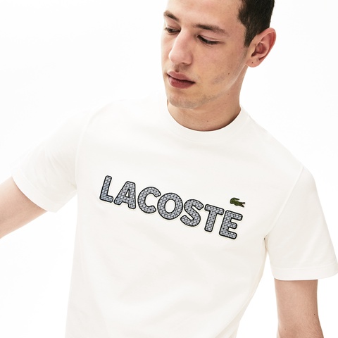 ハウンドトゥースパッチワークネームTシャツ