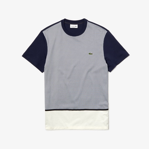 ハウンドトゥースパネルブロッキングTシャツ