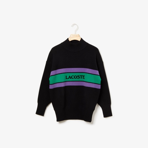 『LACOSTE L!VE』ビスコースブレンドニットハイネックセーター