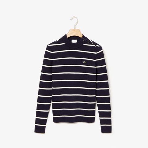 『LACOSTE L!VE』ボーダープリントニット