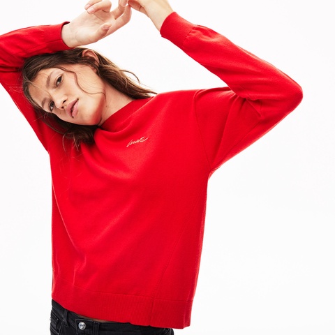 『LACOSTE L!VE』カシミアブレンドモックネックニットセーター