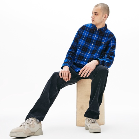 『LACOSTE L!VE』ボックスチェックネルシャツ