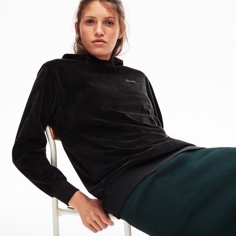 『LACOSTE L!VE』ブレンドコットンベルベットパーカ