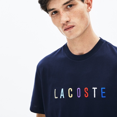 クレイジー配色ネームステッチクルーネックTシャツ