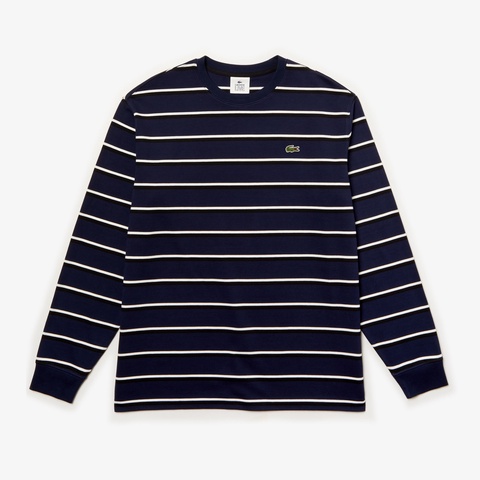 『LACOSTE L!VE』ワイドボーダー長袖Tシャツ
