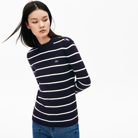 『LACOSTE L!VE』ボーダープリントニット