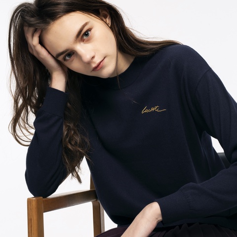 『LACOSTE L!VE』カシミアブレンドモックネックニットセーター