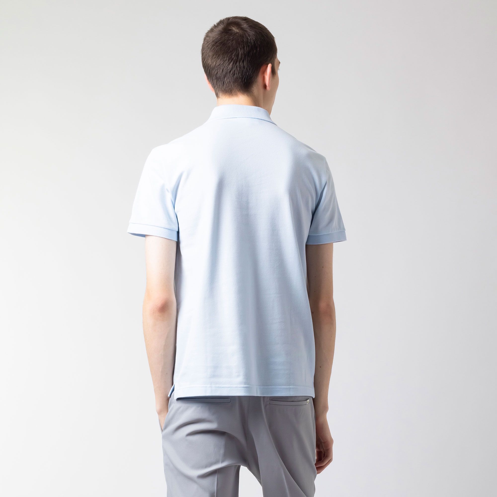 スリムフィットソリッドポロシャツ (半袖)