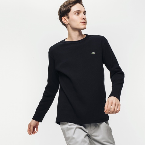 ワッフルクルーネックロングTシャツ