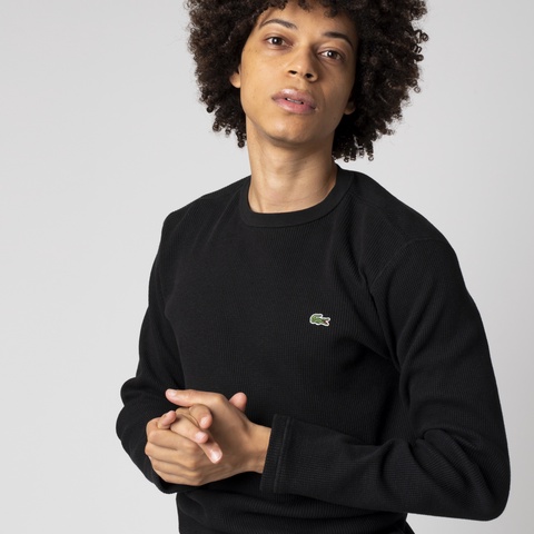 ワッフルクルーネックロングTシャツ