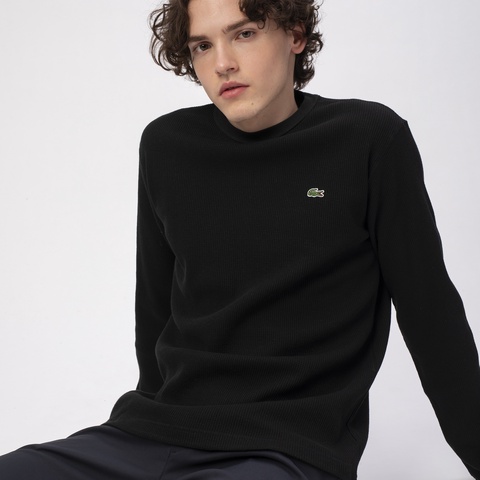 ワッフルクルーネックロングTシャツ