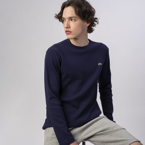 ワッフルクルーネックロングTシャツ
