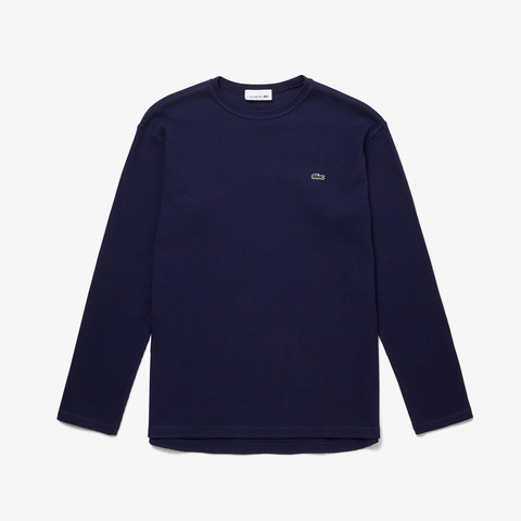 ワッフルクルーネックロングTシャツ