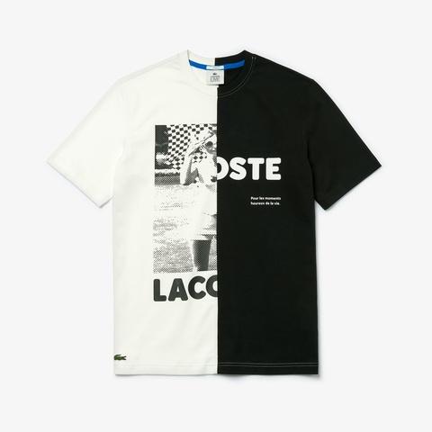 コンビネーションデザインクルーネックTシャツ