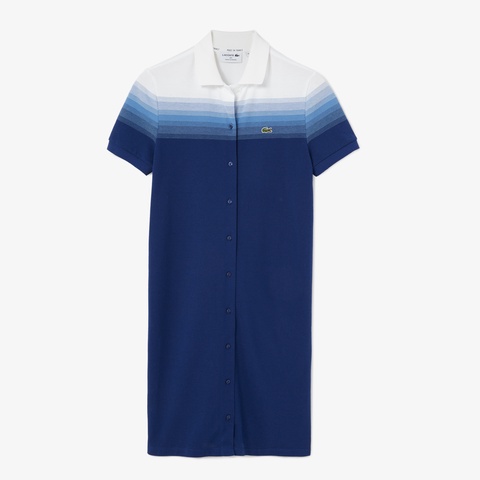『Made in France』 オーガニックコットンピケ グラデーションポロシャツドレス