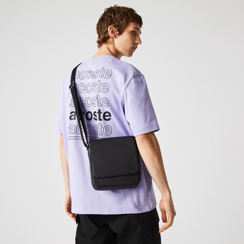 MEN'S CLASSIC 鹿の子地エンボスPVCショルダーフラップバッグ