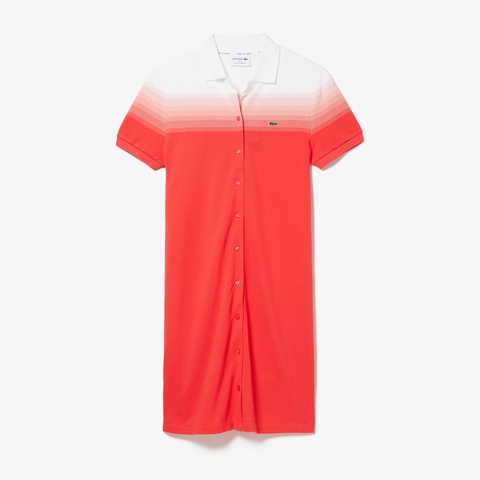 『Made in France』 オーガニックコットンピケ グラデーションポロシャツドレス