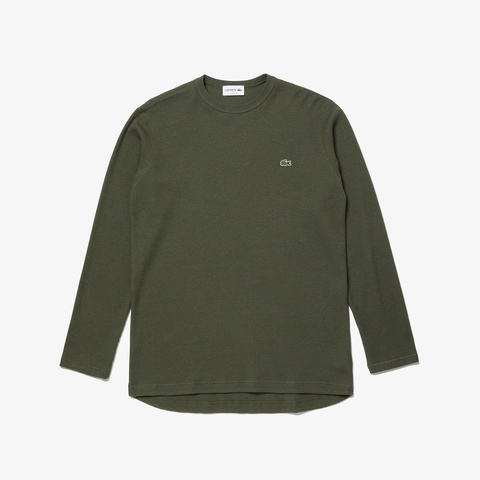 ワッフルクルーネックロングTシャツ