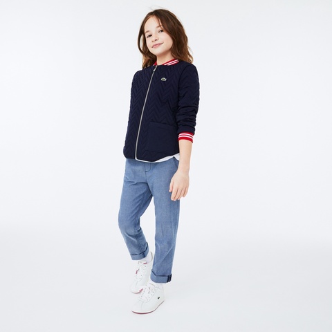 GIRLSコントラストデザインキルティングジャケット