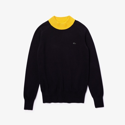 LACOSTE L!VE メタルパッチタートルネックセーター