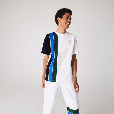 トリプルカラーストライプクルーネックTシャツ