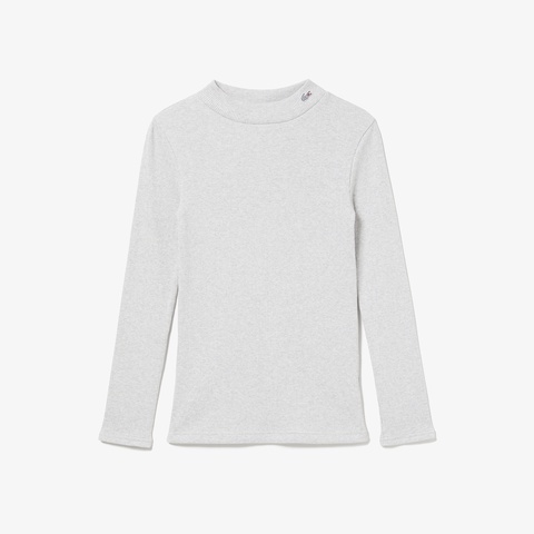 モックネックロングスリーブTシャツ