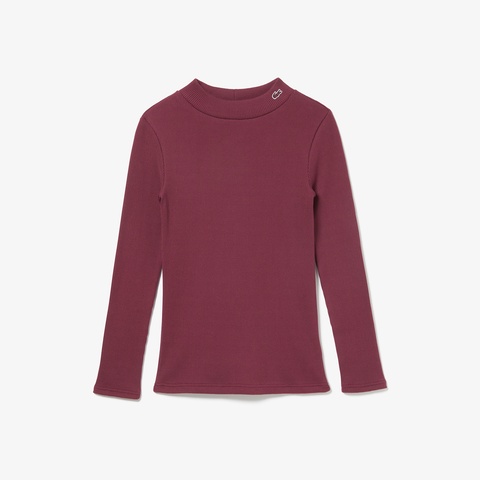 モックネックロングスリーブTシャツ