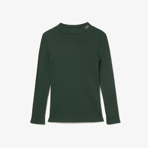 モックネックロングスリーブTシャツ