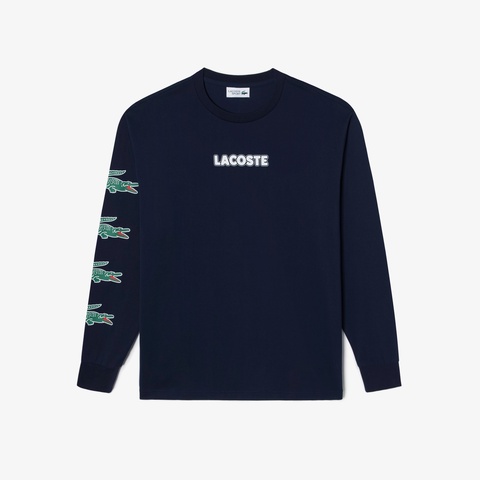 スリーブプリント長袖Tシャツ