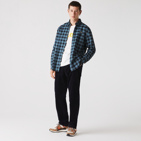 LACOSTE L!VE スリーブデザインボタンダウンシャツ