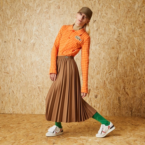 『Fashion Show』 ハイウエストソリッドロングプリーツスカート