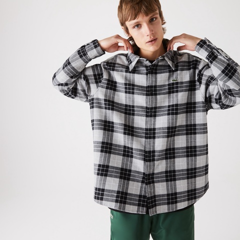 LACOSTE L!VE オーバーサイズフランネルシャツ