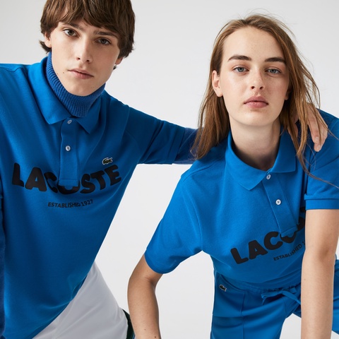 LACOSTE L!VE ユニセックス ネームプリントポロシャツ