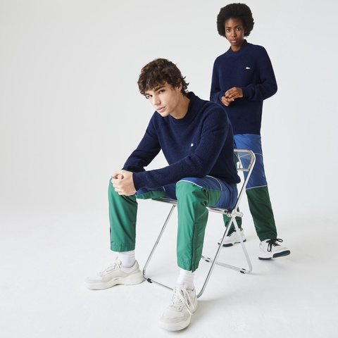 LACOSTE L!VE ユニセックス ミックスリブセーター