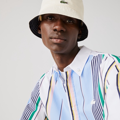 LACOSTE L!VEマルチストライプボタンダウンシャツ