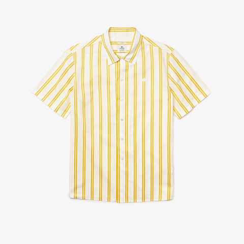 LACOSTE L!VE ダブルストライプオープンネックシャツ