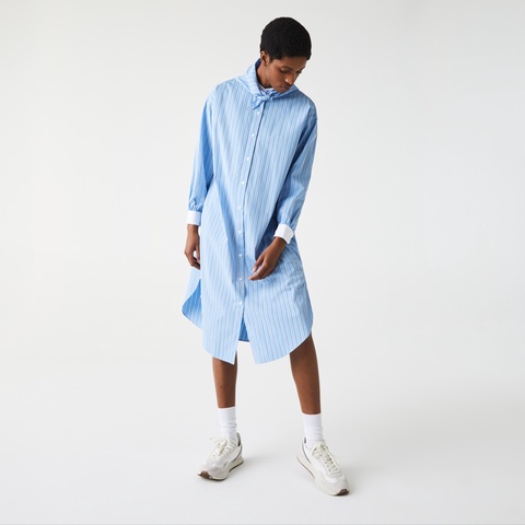 LACOSTE L!VEストライプシャツワンピース