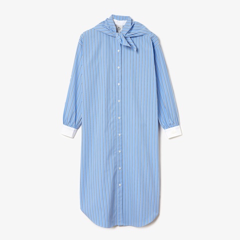 LACOSTE L!VEストライプシャツワンピース