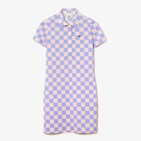 LACOSTE L!VE 鹿の子地チェッカーワンピース