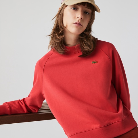 LACOSTE L!VEメタルバッジクルーネックスウェット